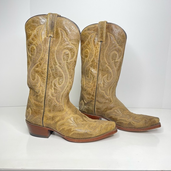 DAN POST Cowboy Boots Size 9 Tan Style 2231 - Picture 2 of 16
